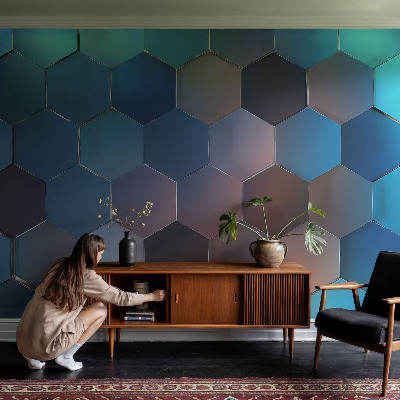 Fototapeta na mieru Modré šesťuholníky