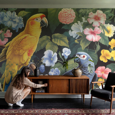 Vliesová tapeta na stenu Exotické vtáky