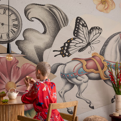 Vliesová fototapeta pre deti Starožitné kvety