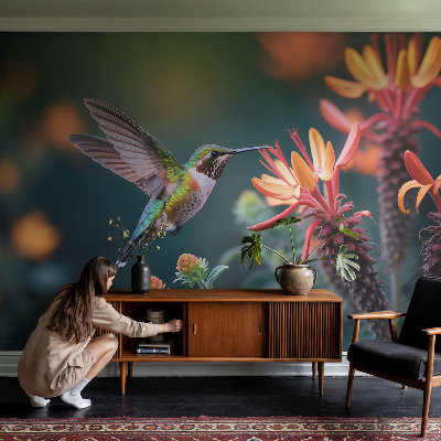 Vliesová fototapeta na stenu Kvety kolibríka