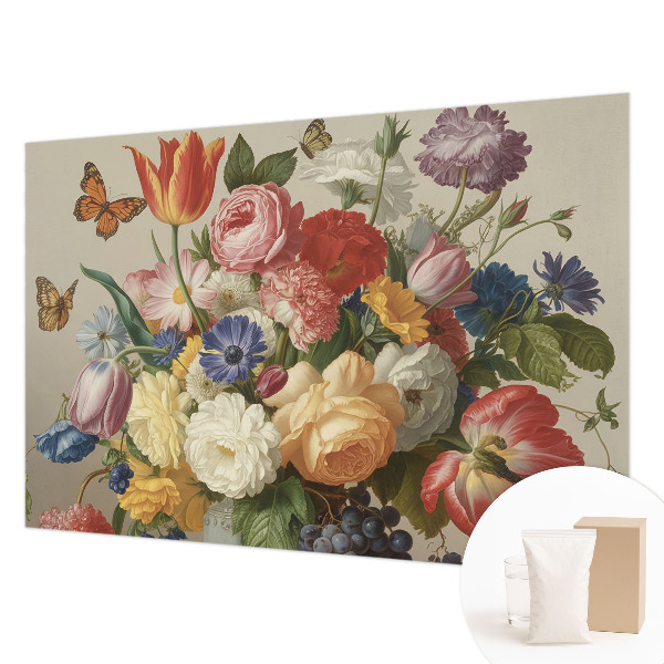 Fotografická tapeta na vliese Kvety a motýle