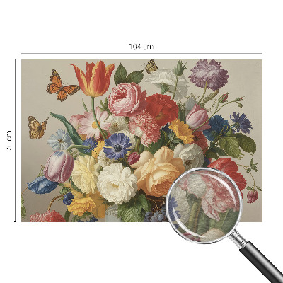 Fotografická tapeta na vliese Kvety a motýle