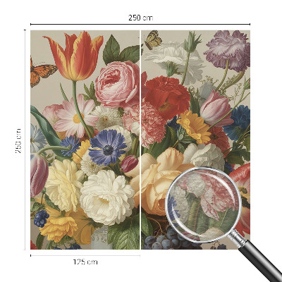 Fotografická tapeta na vliese Kvety a motýle