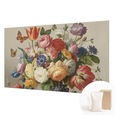 Fotografická tapeta na vliese Kvety a motýle