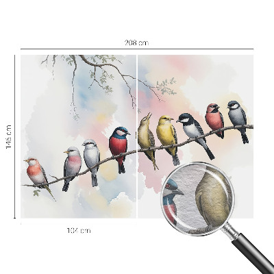 Fototapeta s potlačou na vliese Vtáky na konári