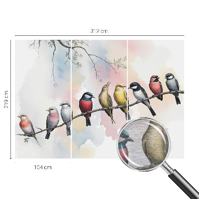 Fototapeta s potlačou na vliese Vtáky na konári