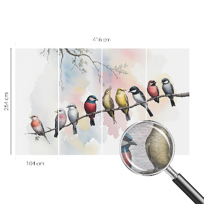 Fototapeta s potlačou na vliese Vtáky na konári