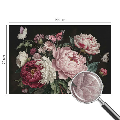 Vliesová fototapeta pre deti Pivonky a motýle