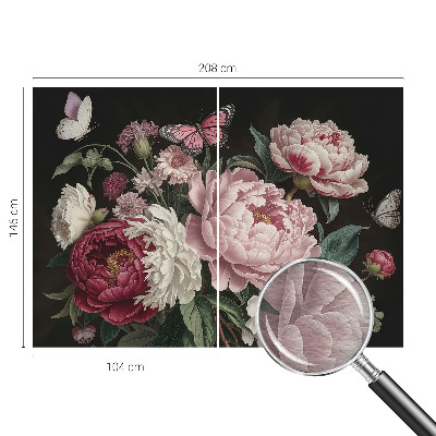 Vliesová fototapeta pre deti Pivonky a motýle