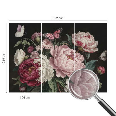 Vliesová fototapeta pre deti Pivonky a motýle