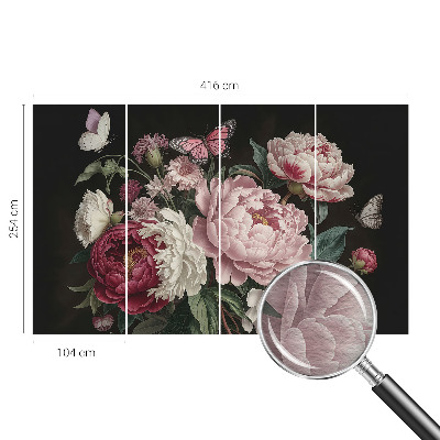 Vliesová fototapeta pre deti Pivonky a motýle