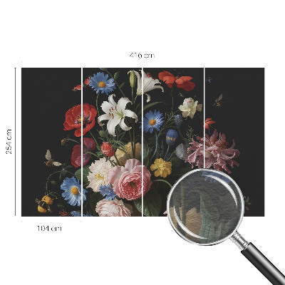 Moderná fototapeta na mieru Kvety s hmyzom