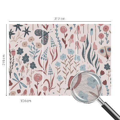 Vliesová fototapeta do spálne Kvety hmyz