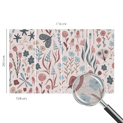 Vliesová fototapeta do spálne Kvety hmyz