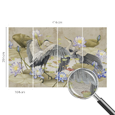 Fototapeta do spálne Vtáky a ľalie