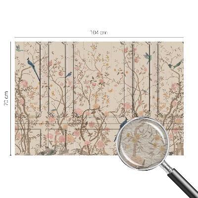 Moderná fototapeta na mieru Vtáky a kvety