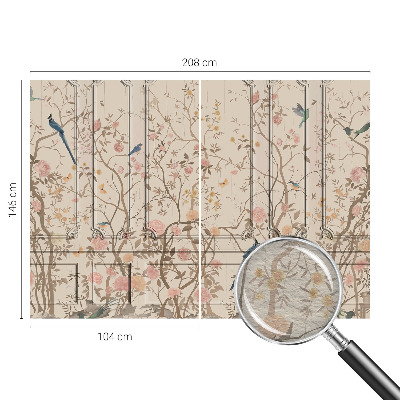 Moderná fototapeta na mieru Vtáky a kvety