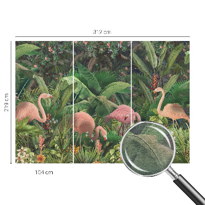 Fototapeta s potlačou na vliese Ružové plameniaky