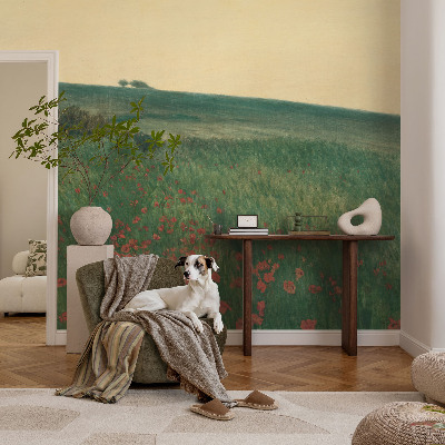 Fotografická tapeta na vliese Makové polia