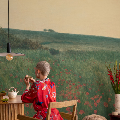 Fotografická tapeta na vliese Makové polia