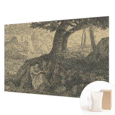 Fototapeta na mieru do obývačky s motívom čítajúcej postavy