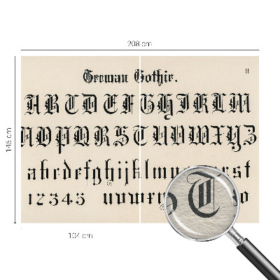 Fototapeta na mieru do spálne Gotické písmená