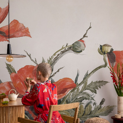 Vliesová fototapeta s potlačou Červené vlčie maky