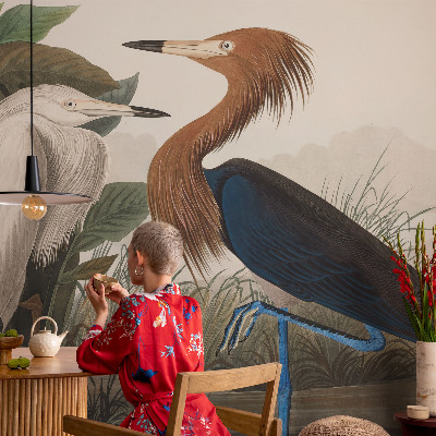 Vliesová fototapeta Vtáky v rastlinách