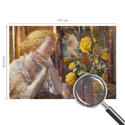 Vliesová fototapeta do spálne Žena s ružami