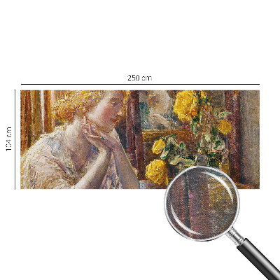 Vliesová fototapeta do spálne Žena s ružami