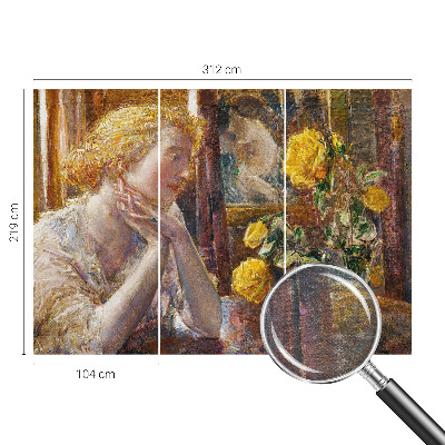 Vliesová fototapeta do spálne Žena s ružami