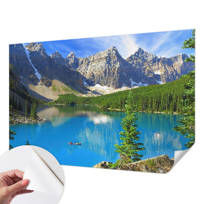 3D tapeta na stenu s motívom horského jazera