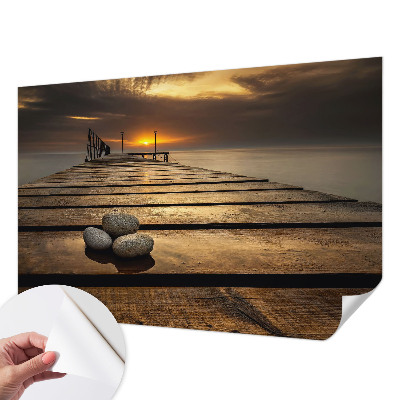 3D tapeta na stenu so vzorom západu slnka