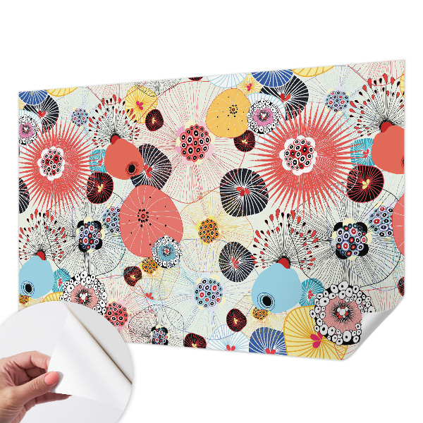 Samolepiaca fototapeta do spálne Farebné kvety