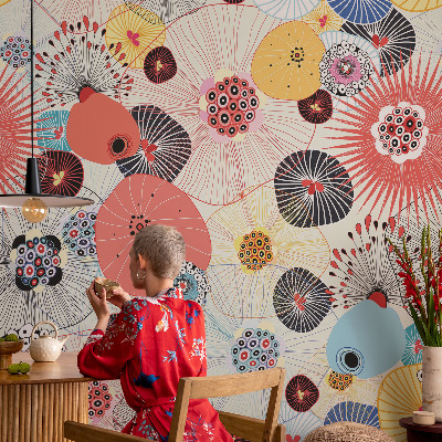 Samolepiaca fototapeta do spálne Farebné kvety