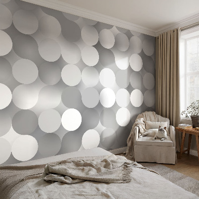 3D tapeta na stenu Sivé kruhy