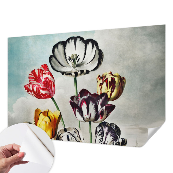 Tapeta do obývačky Farebné tulipány