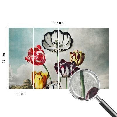 Tapeta do obývačky Farebné tulipány