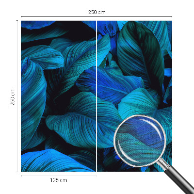 Moderná tapeta na stenu Modré listy