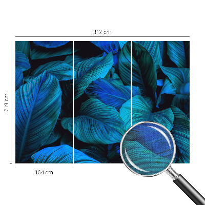 Moderná tapeta na stenu Modré listy