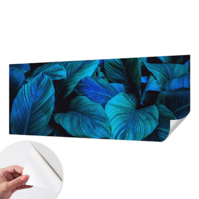 Moderná tapeta na stenu Modré listy