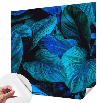 Moderná tapeta na stenu Modré listy