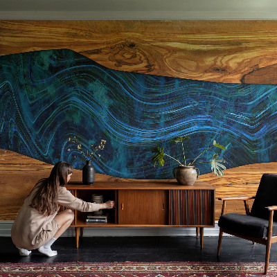 Fototapeta do detskej izby Modré drevo