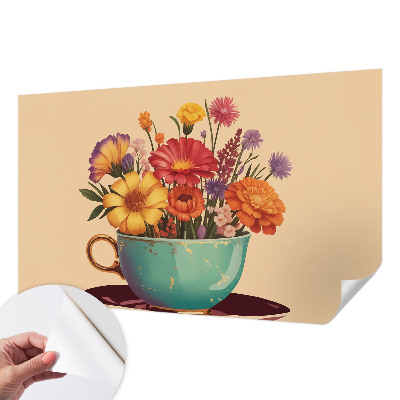 Samolepiaca fototapeta do spálne Farebná kytica