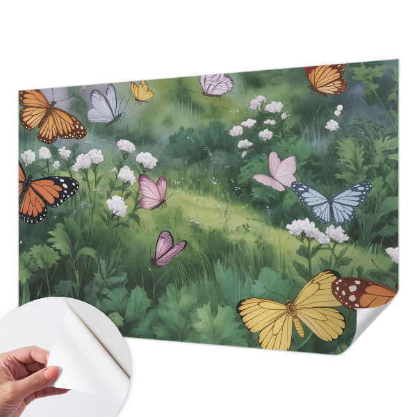 Samolepiaca fototapeta do obývačky Motýle na lúke