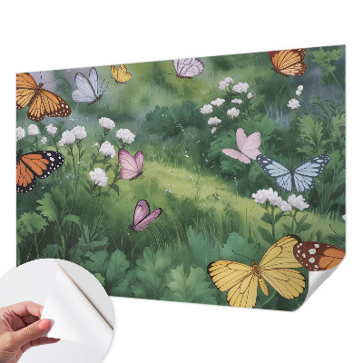 Samolepiaca fototapeta do obývačky Motýle na lúke