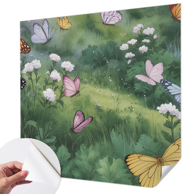 Samolepiaca fototapeta do obývačky Motýle na lúke