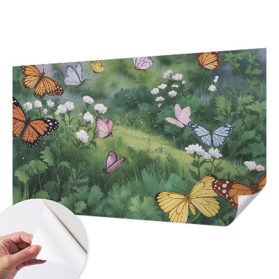 Samolepiaca fototapeta do obývačky Motýle na lúke