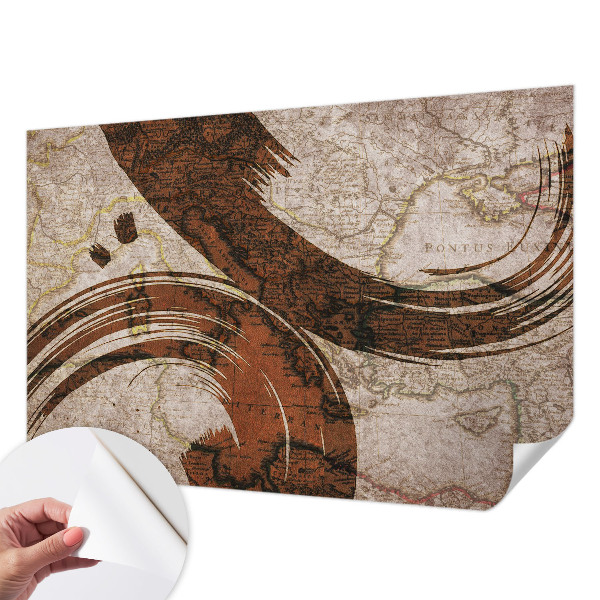 Samolepiaca fototapeta do spálne Umelecká mapa