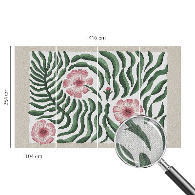 3D tapeta Kvety listy